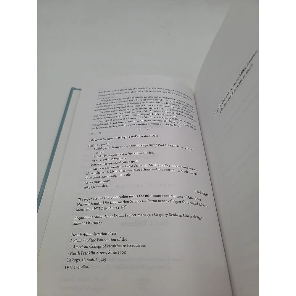 Health Policy Issues : An Economic Perspective Hardcover Paul J.‎